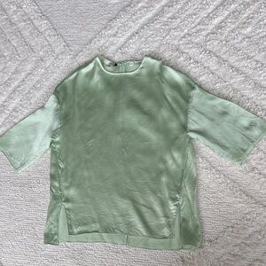 Vince Women's Silk Short-Sleeve Blouse Shirt